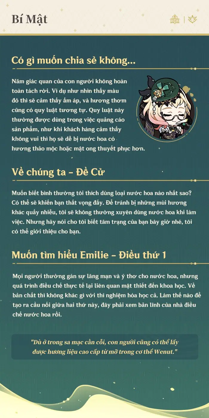 Tổng quan về kỹ năng của Emilie