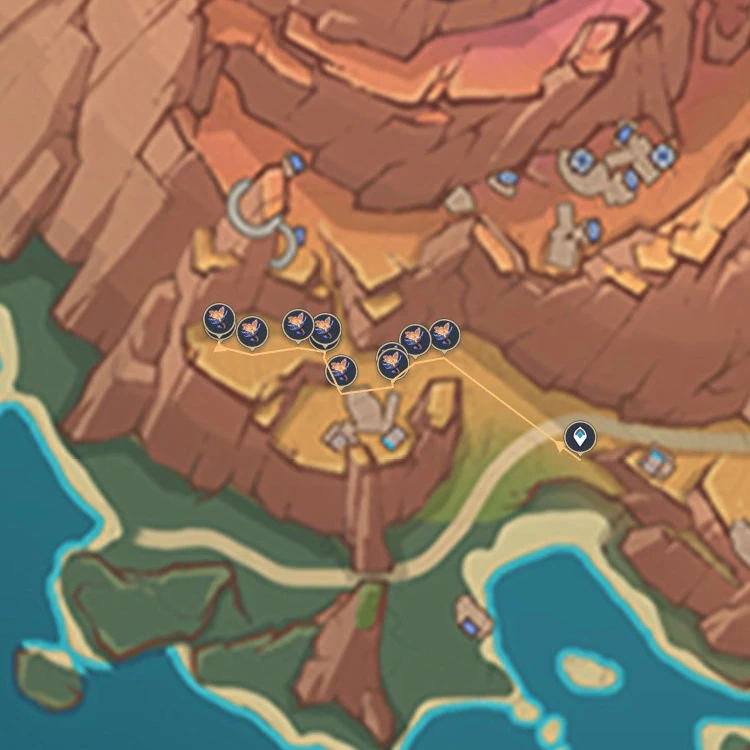 Vị trí thu thập Lá Rạn Vân Đá trong Genshin Impact