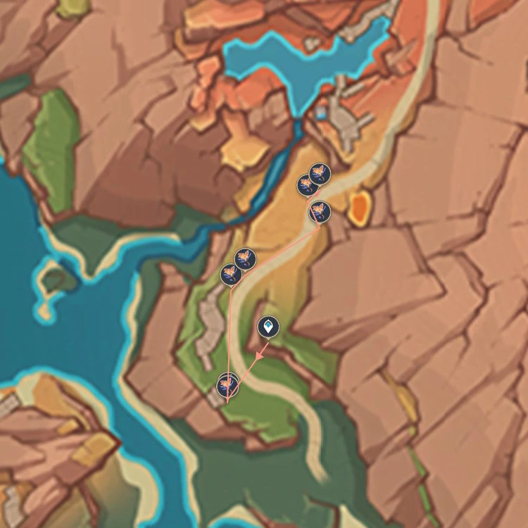 Vị trí thu thập Lá Rạn Vân Đá trong Genshin Impact