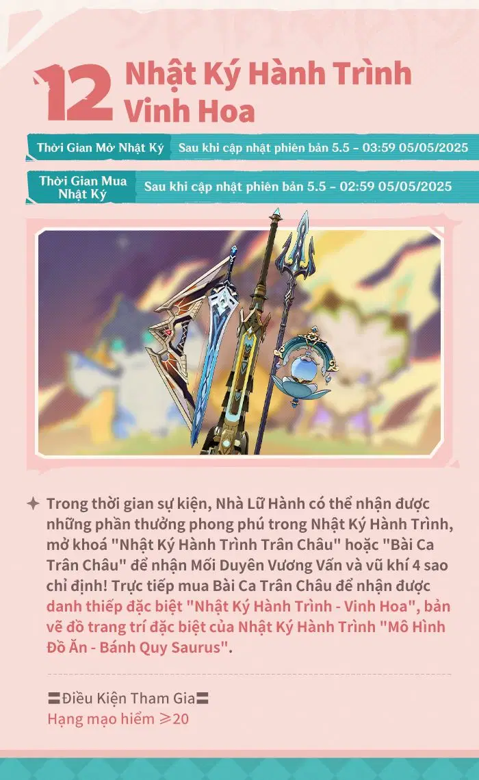 Danh sách sự kiện Genshin Impact phiên bản 5.5 kỳ 1