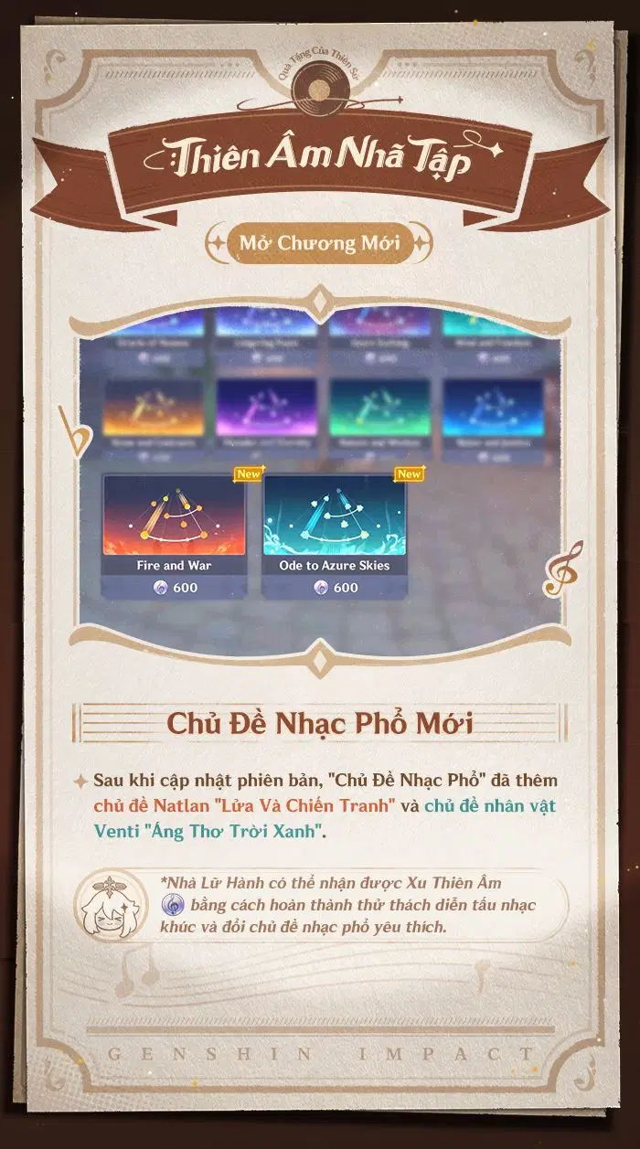 Thiên Âm Nhã Tập mở chương mới trong phiên bản 5.5