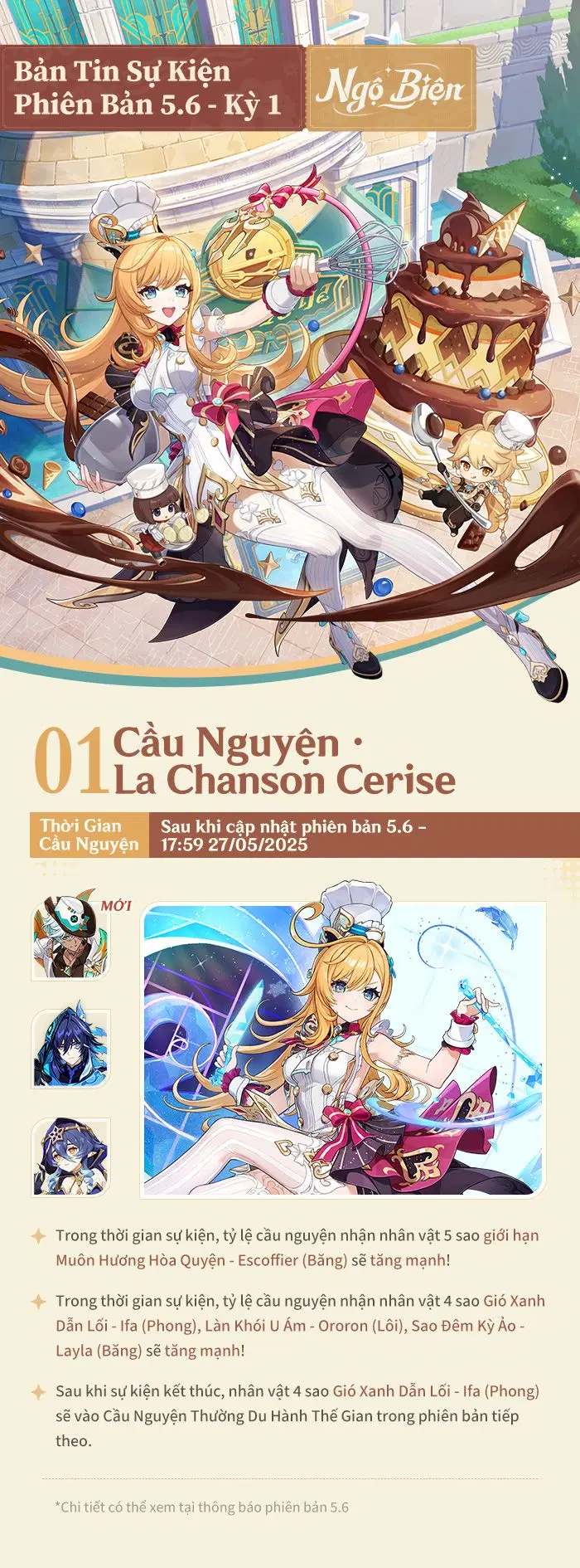 Danh sách sự kiện của Genshin Impact phiên bản 5.6 (Kỳ 1)