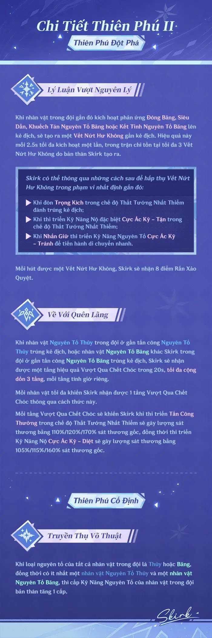 Tổng quan về kỹ năng của Skirk