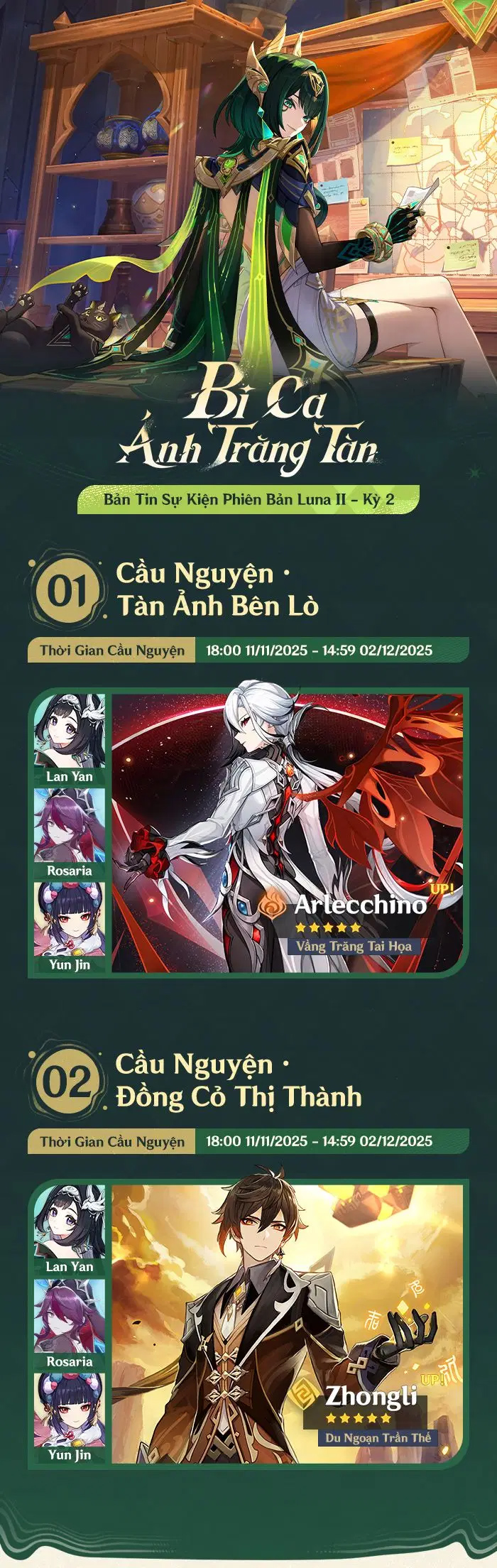 Danh sách sự kiện phiên bản Luna II kỳ 2