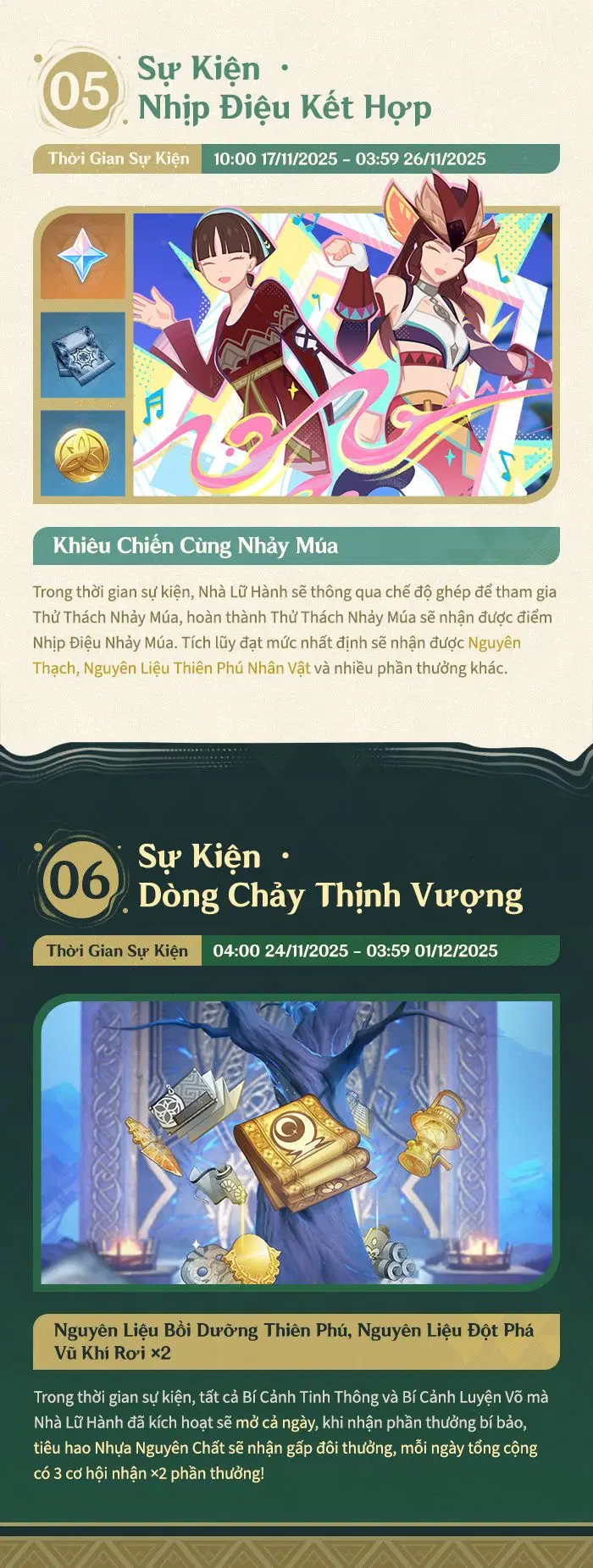 Danh sách sự kiện phiên bản Luna II kỳ 2