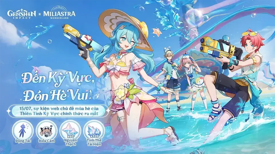 Genshin Impact mở sự kiện web Đến Kỳ Vực, Đón Hè Vui!